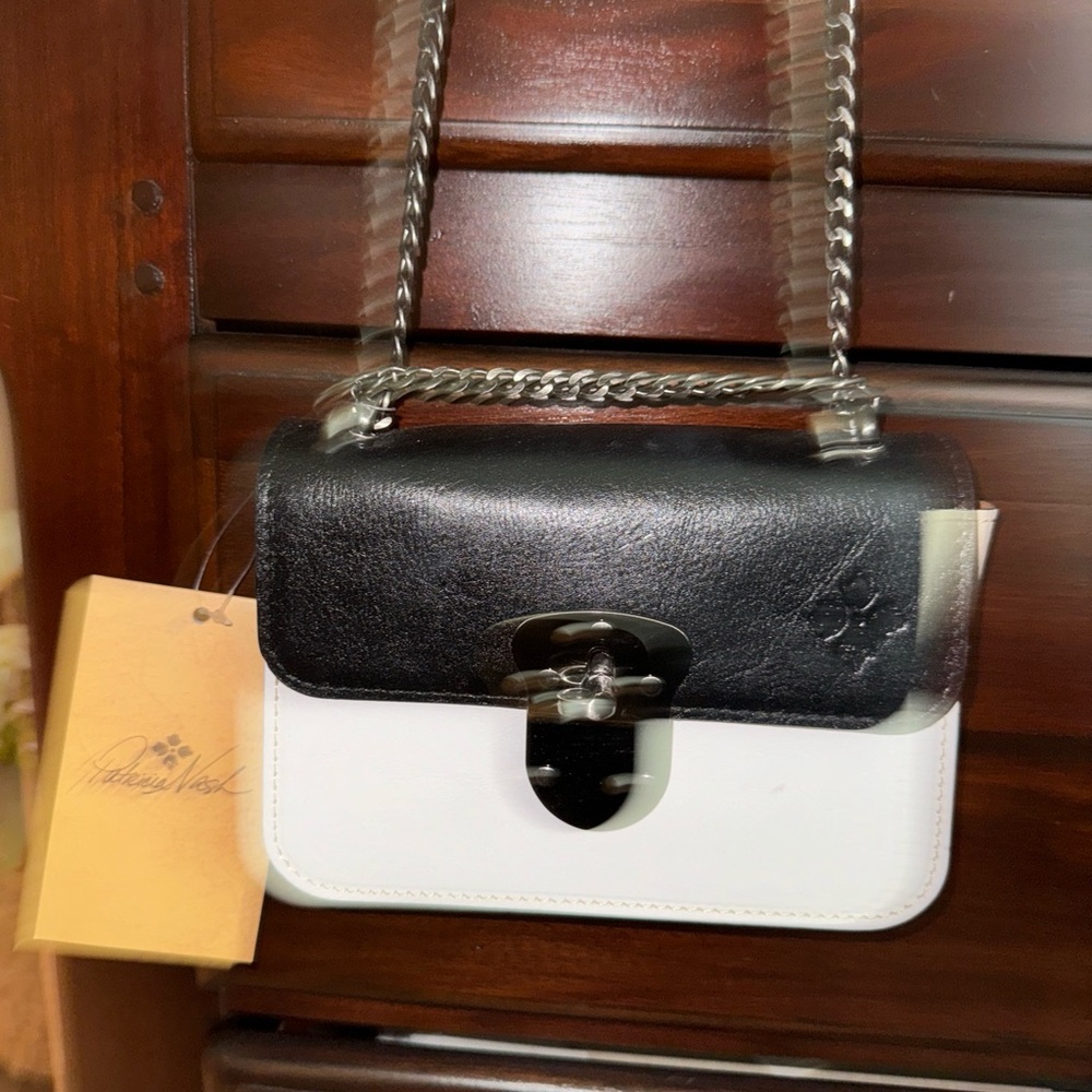Patricia Nash Black and White Leather Crossbody